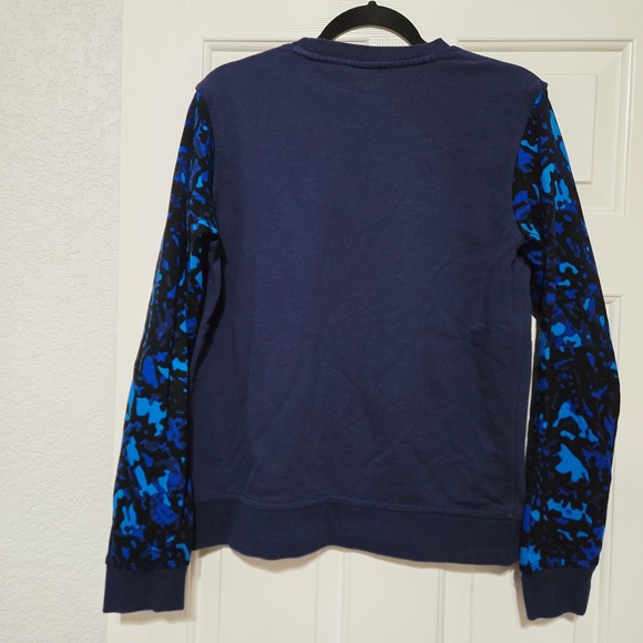 Nike Graphic Sweatshirt Crew Neck Blue Camo Sleeve Logo Men Medium - Picture 5 of 6